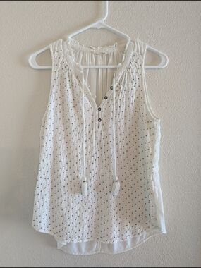 lovestitch White Eyelet Tassel Tie Sleeveless Camisole